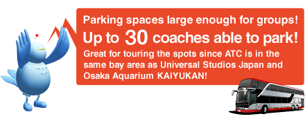 Parking spaces large enough for groups! Up to 60 coaches able to park!